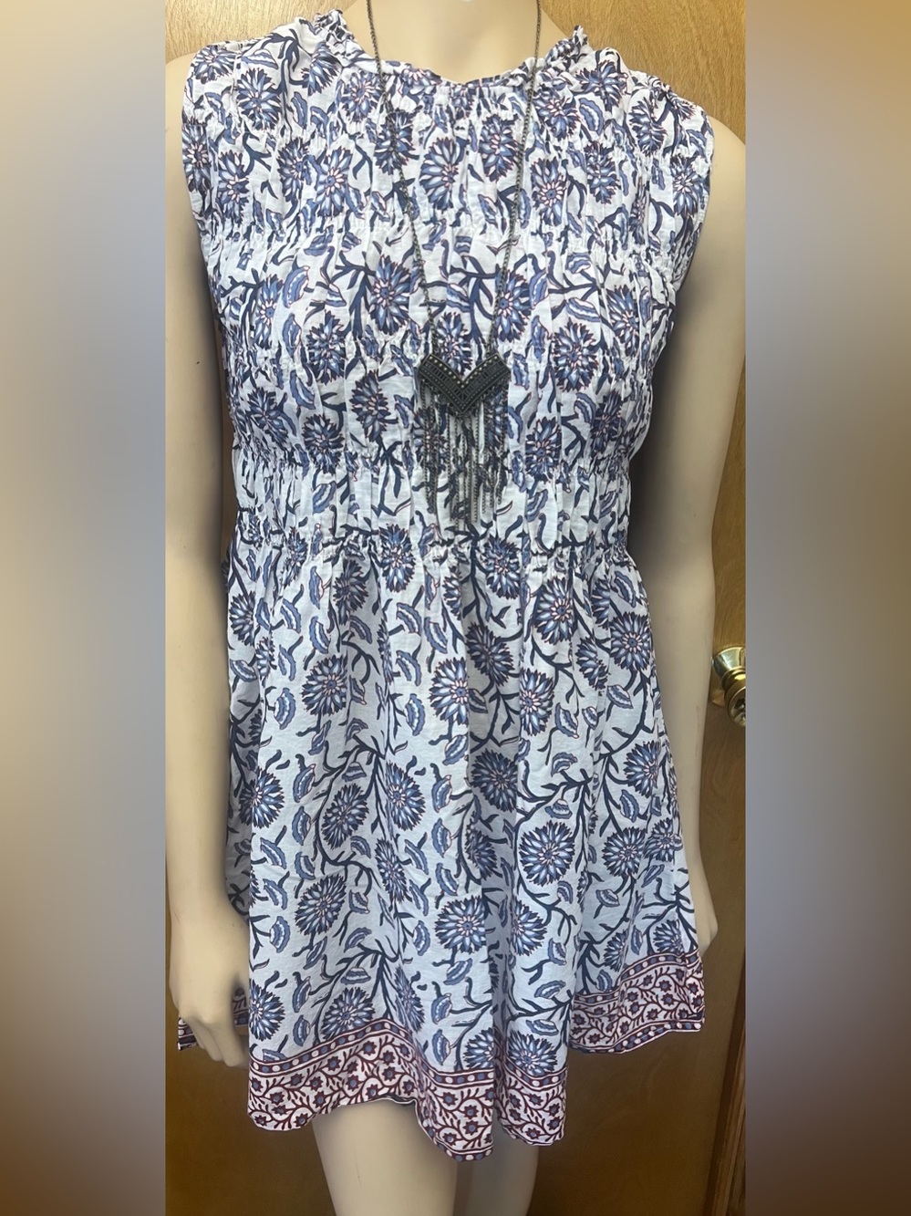 Velvet by Graham & Spencer "Marla" Block-Printed Cotton Dress, Like New - Picture 5 of 16